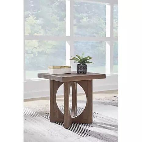 Modern End Table with Crossed Legs in Brown - HER Home Design Boutique